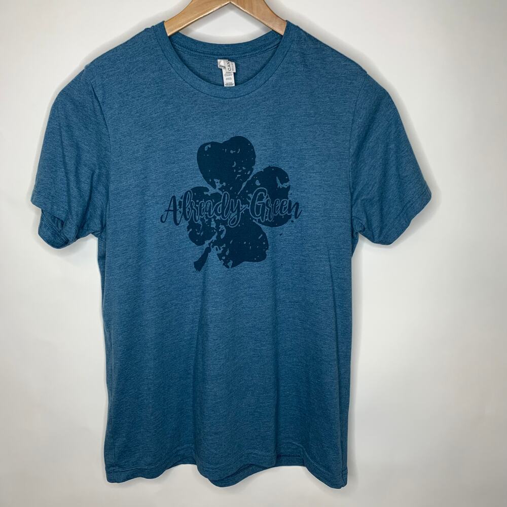 Already Green Graphic Tee T Shirt 4 Leaf Clover Sz XL
